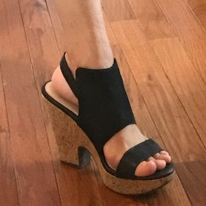 Black Anthropologie wedges